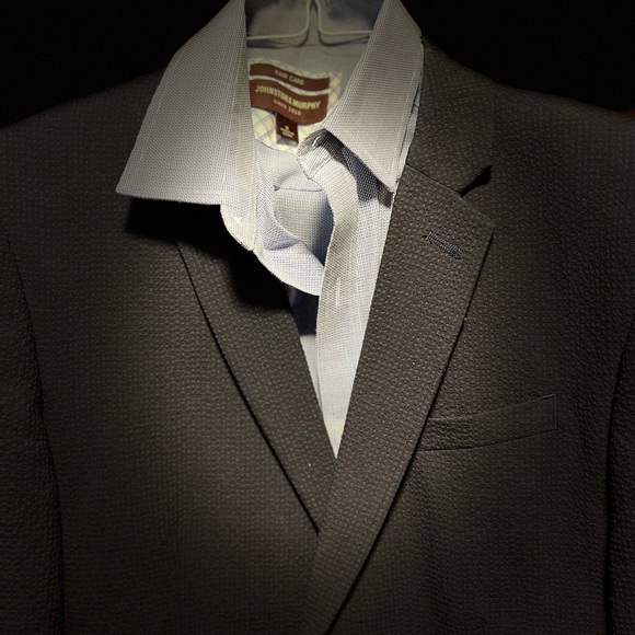 Johnston & Murphy, Men’s Dress Shirt. Size S. Blue with self pattern. - Picture 4 of 4